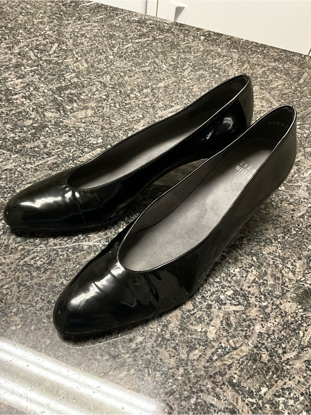 Stuart Weitzman Black Patent Leather Ballet Flats